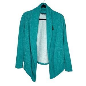 THE NORTH FACE Open Front Toggle Sweatshirt cardigan in teal size XS